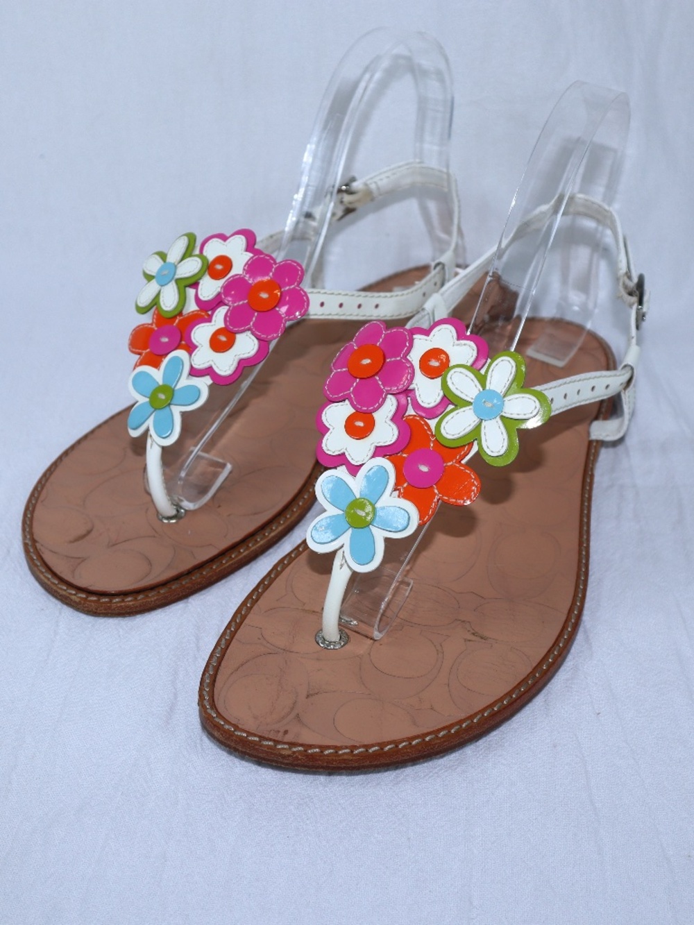 'Coach' Sandals Flowers Flats Summer Strappy 9.5B